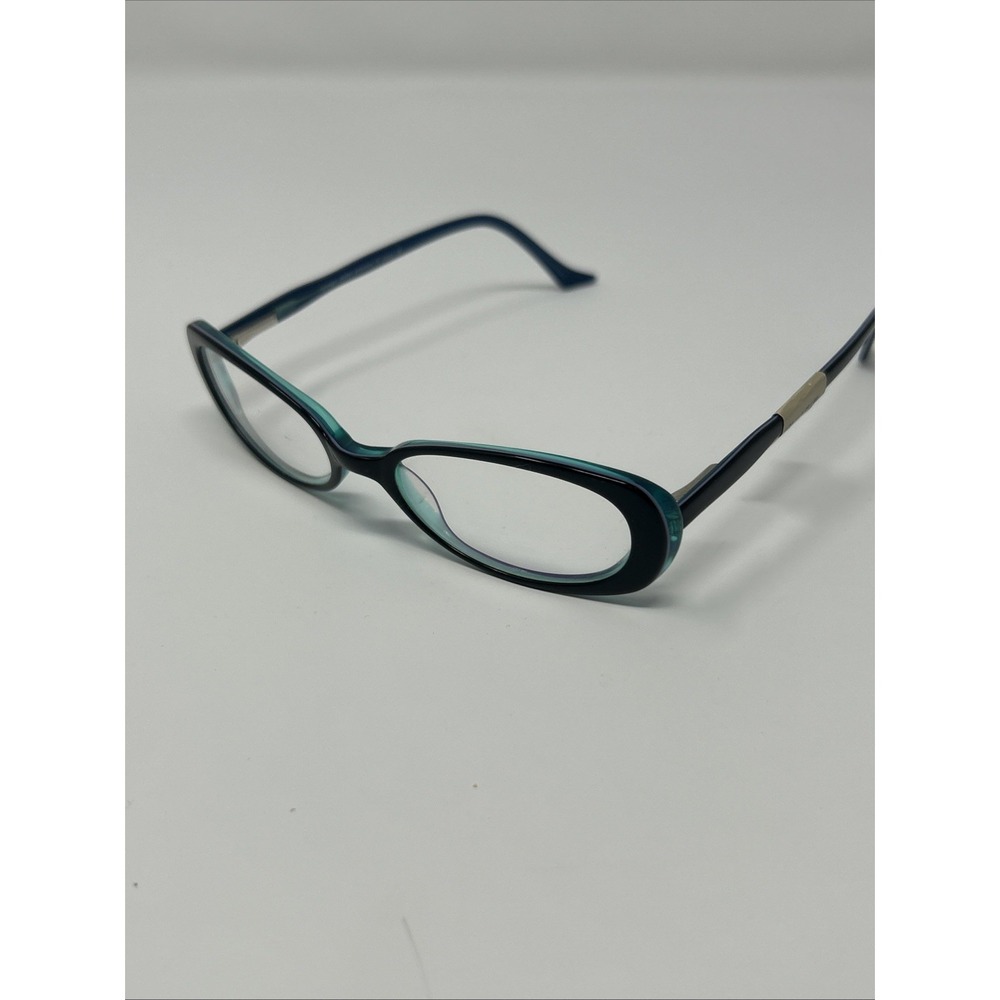 NWT Norman Childs POLISHED PAULA Eyeglass 49-18-135 Unisex Kid Black Blue Frames
